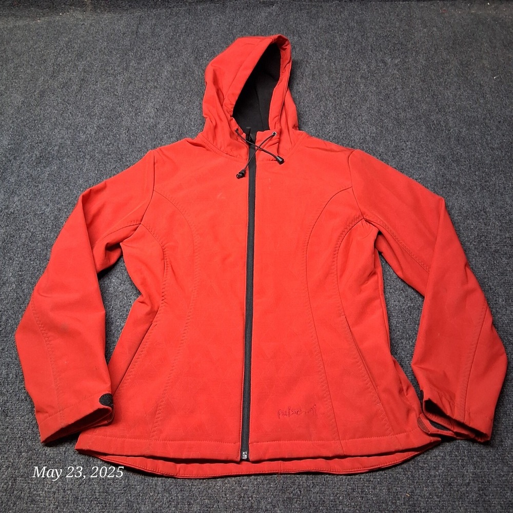Pulse Waterproof Windproof Parka Jacket‎ Women Size Medium Red Hooded